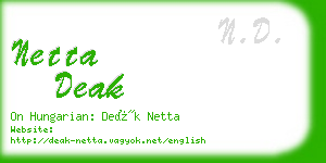 netta deak business card